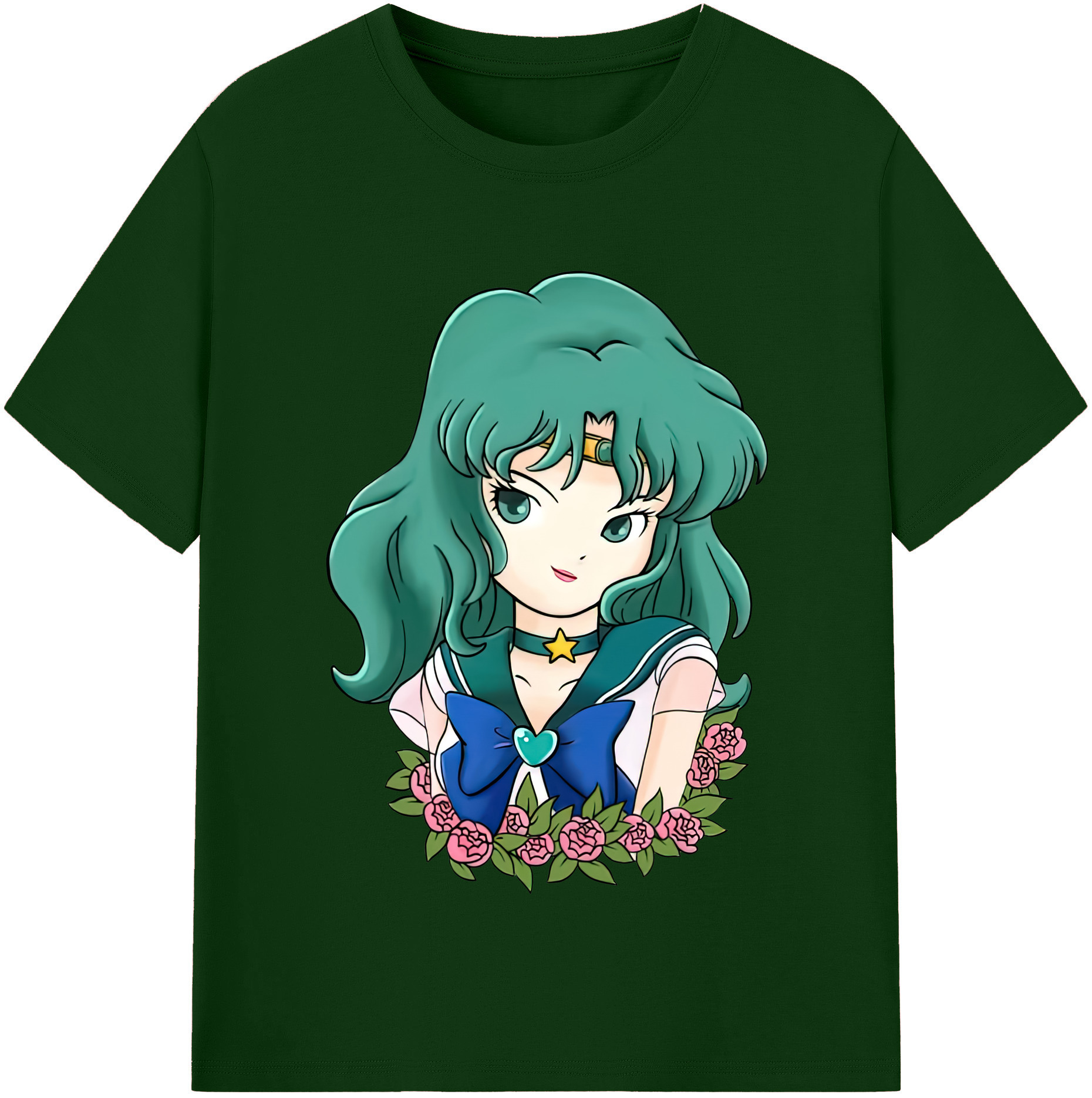 （画像用） 美少女戦士セーラームーン 海王 みちる（かいおう みちる） Sailor Moon Kaiou Michiru 綿100％半袖Tシャツ（フロントプリント）